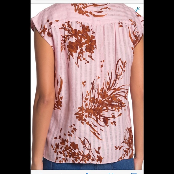 Joie Narumi Fleur D-isle linen oversized blush pink top - Picture 3 of 5